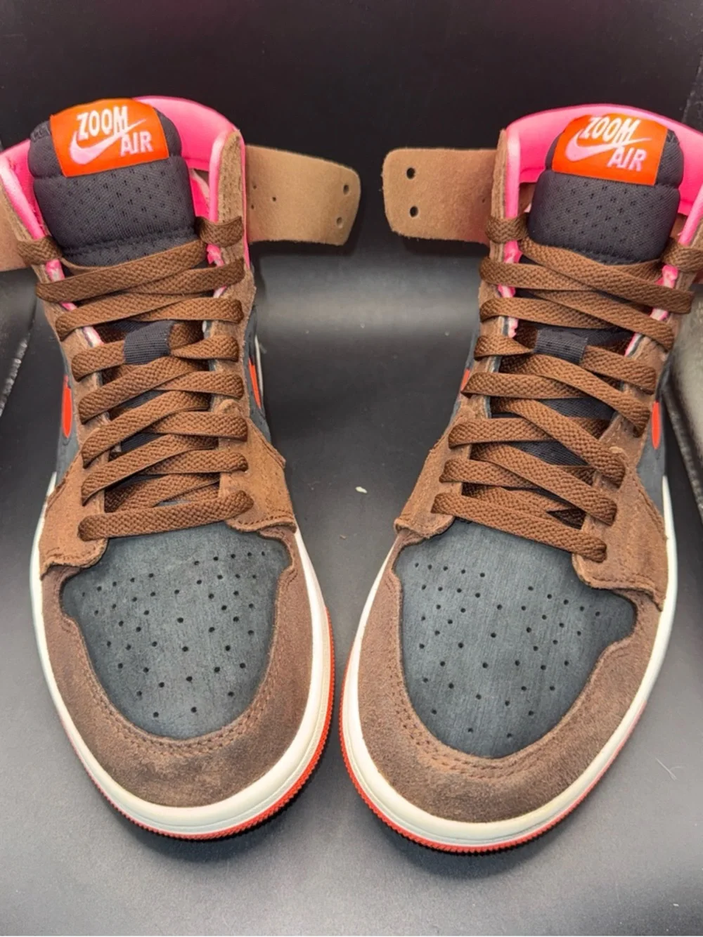 Size 6.5 - Air Jordan 1 Zoom Comfort 2 High Cacao Wow Picante Red Wmns, No Box